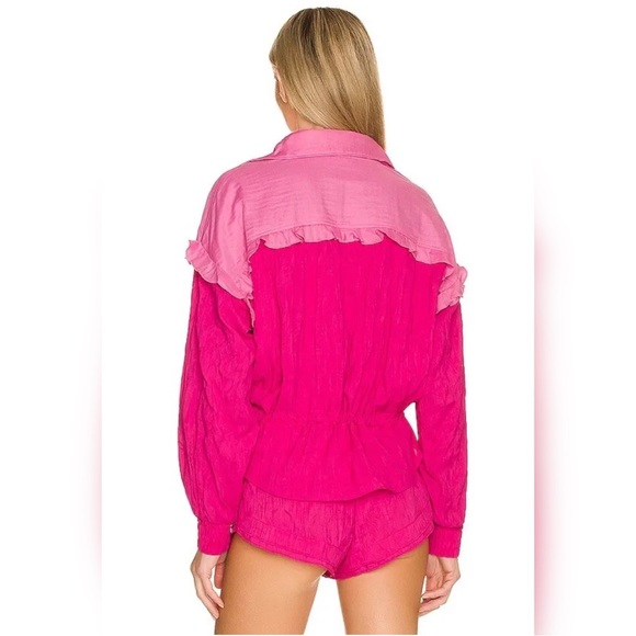 Free People Movement Lets Go Out Pullover in Azalea Combo Size XS - Picture 4 of 6